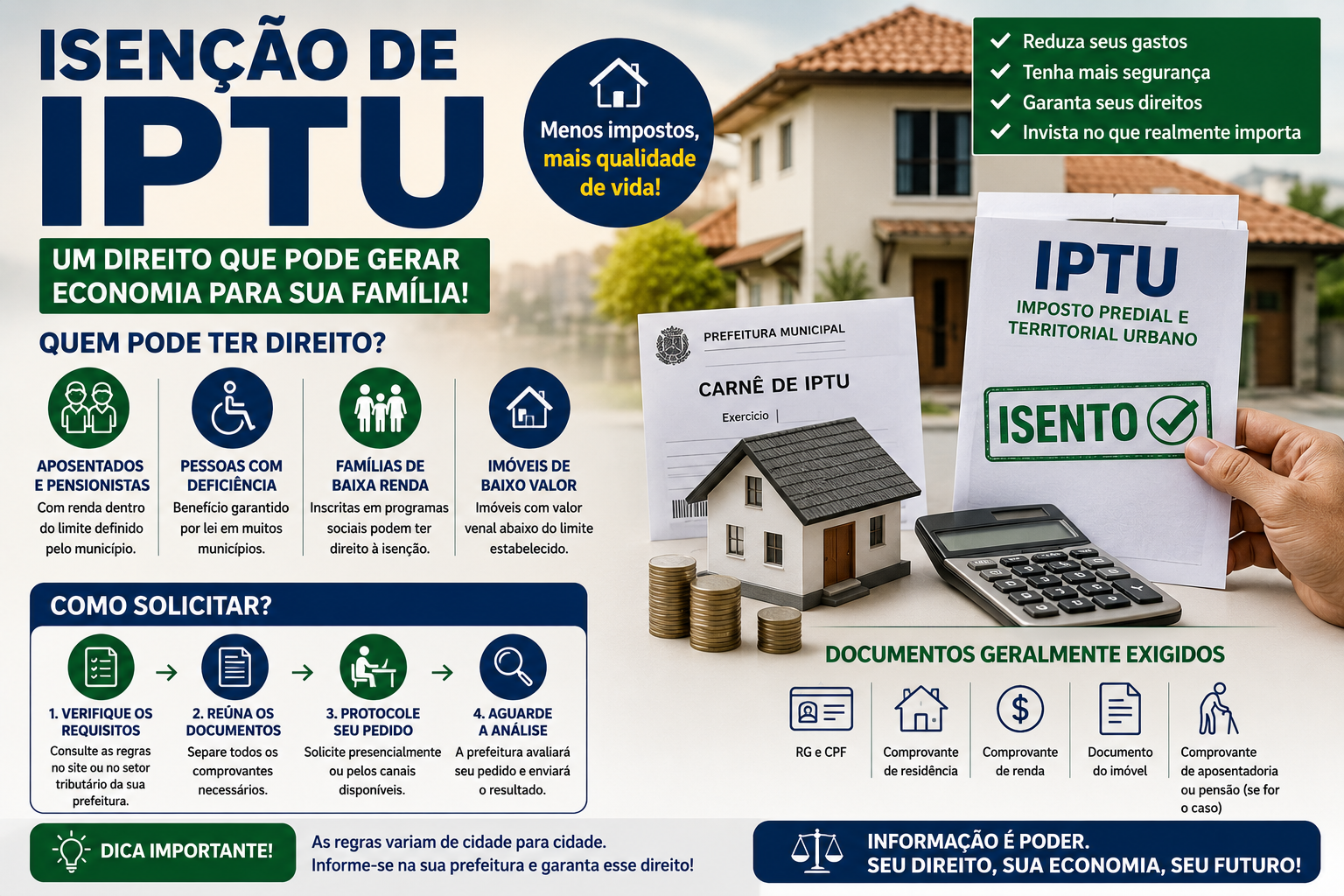 Isenção de IPTU: Quem Tem Direito, Como Solicitar e Quais Regras Podem Garantir Economia no Orçamento Familiar