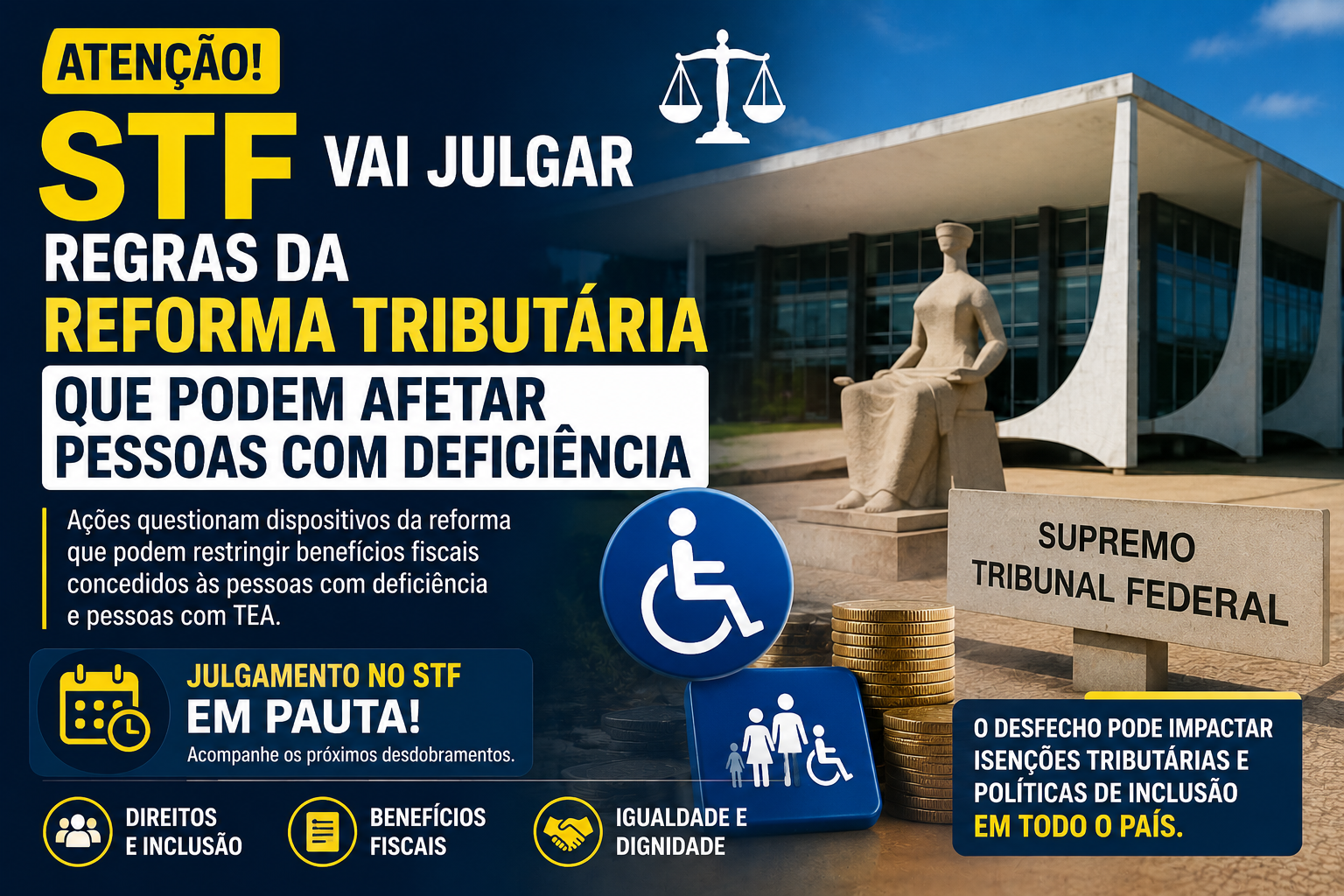 STF Vai Julgar Regras da Reforma Tributária Que Podem Afetar Pessoas com Deficiência