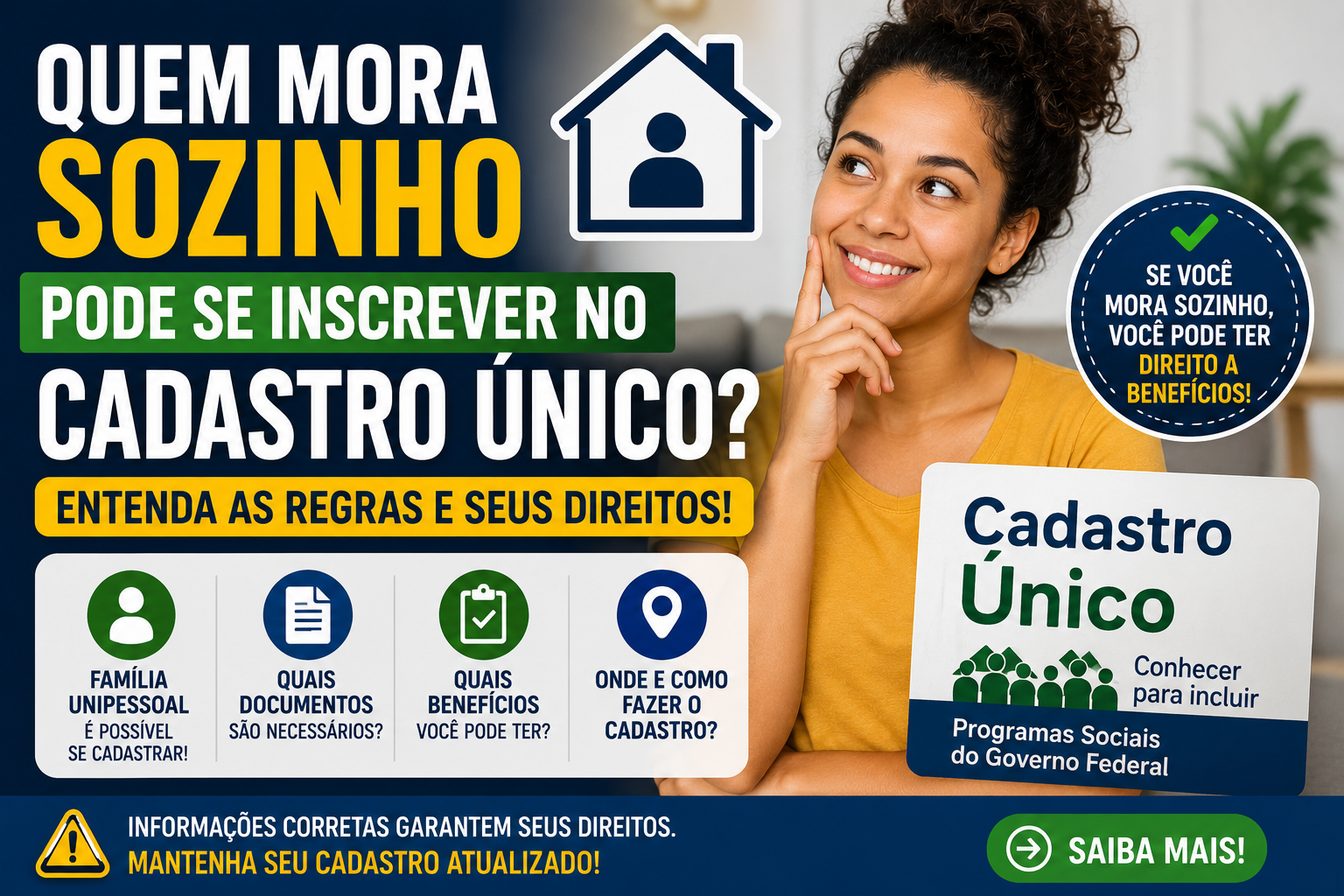 Quem Mora Sozinho Pode se Inscrever no Cadastro Único? Entenda as Regras