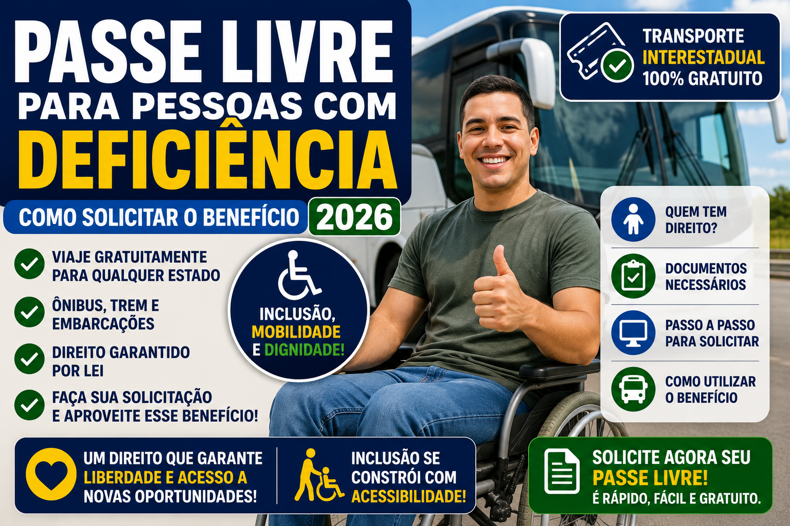 Passe Livre Para Pessoas com Deficiência 2026: Como Solicitar o Benefício e Viajar Gratuitamente