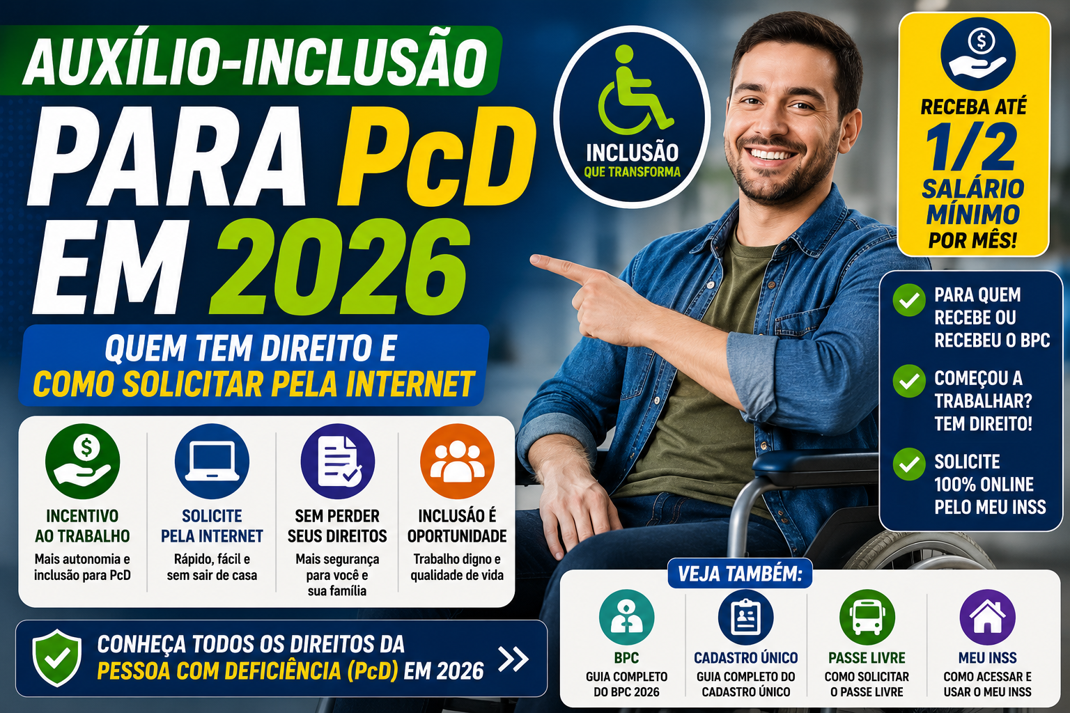 Auxílio-Inclusão para PcD em 2026: Quem Tem Direito e Como Solicitar Pela Internet