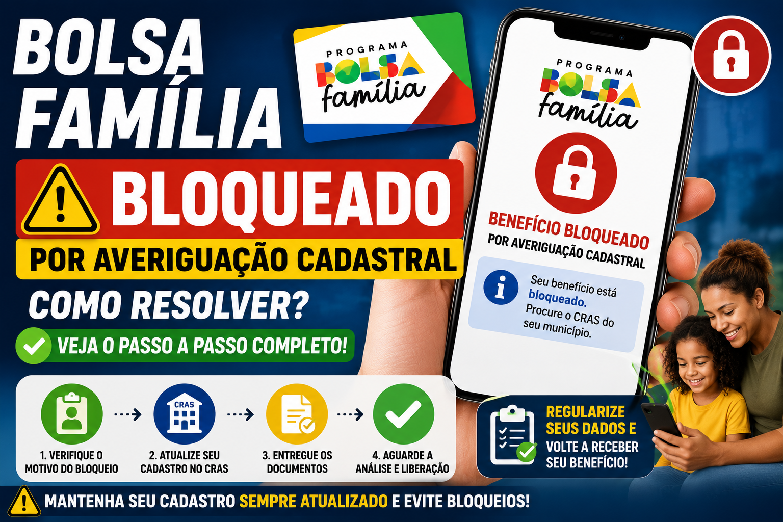 Bolsa Família Bloqueado por Averiguação Cadastral: Como Resolver em 2026