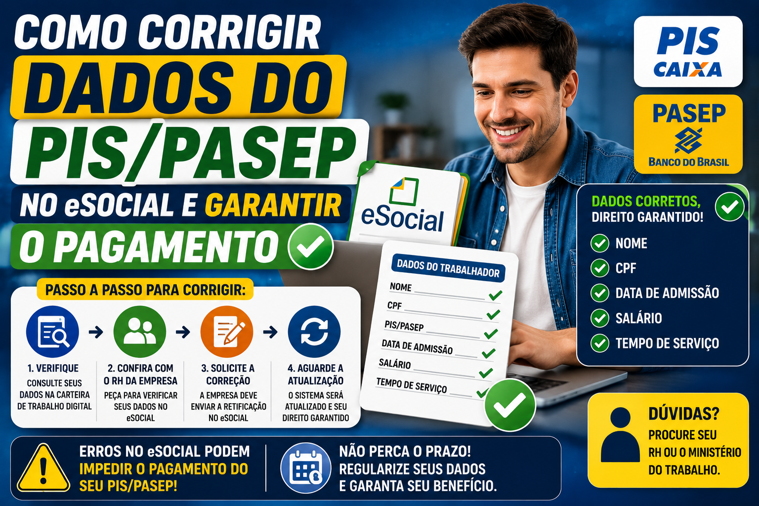 Como Corrigir Dados do PIS/PASEP no eSocial e Garantir o Pagamento em 2026