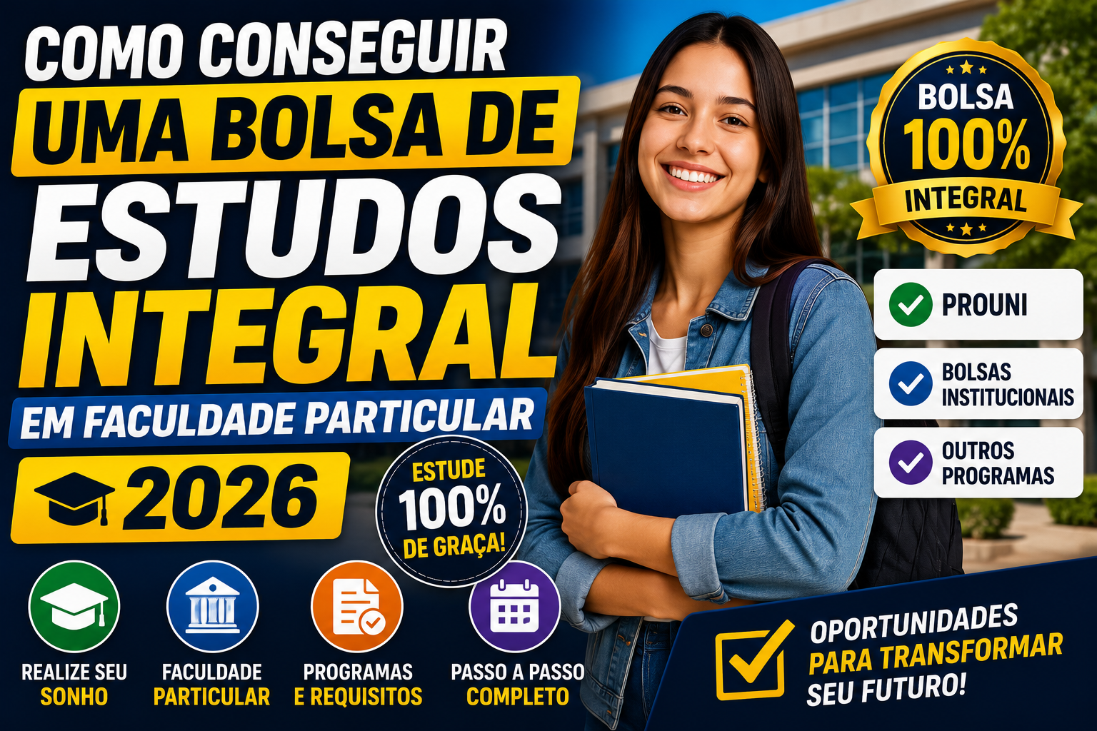 Como Conseguir uma Bolsa de Estudos Integral em Faculdade Particular em 2026