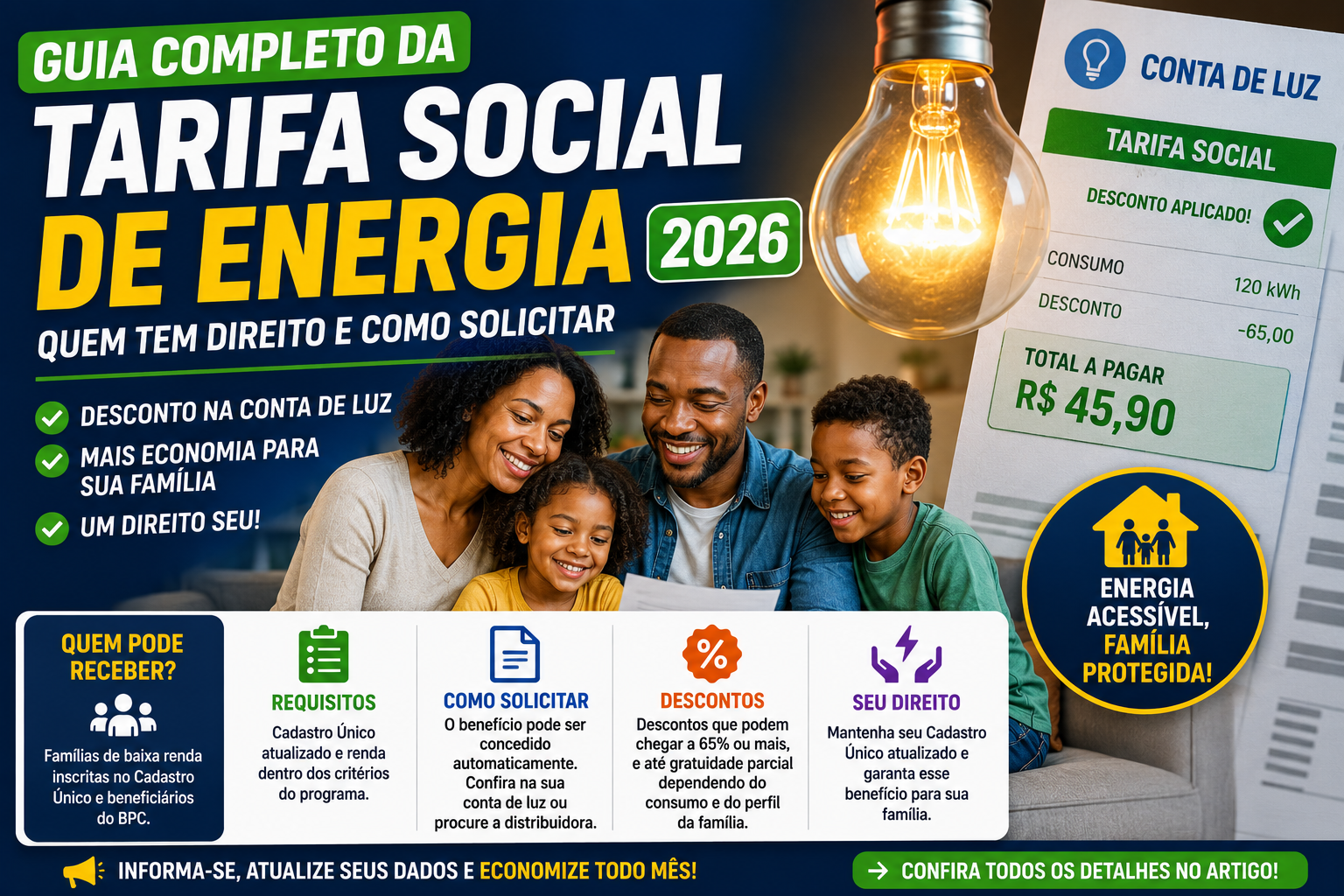 Guia Completo da Tarifa Social de Energia 2026: Quem Tem Direito e Como Solicitar