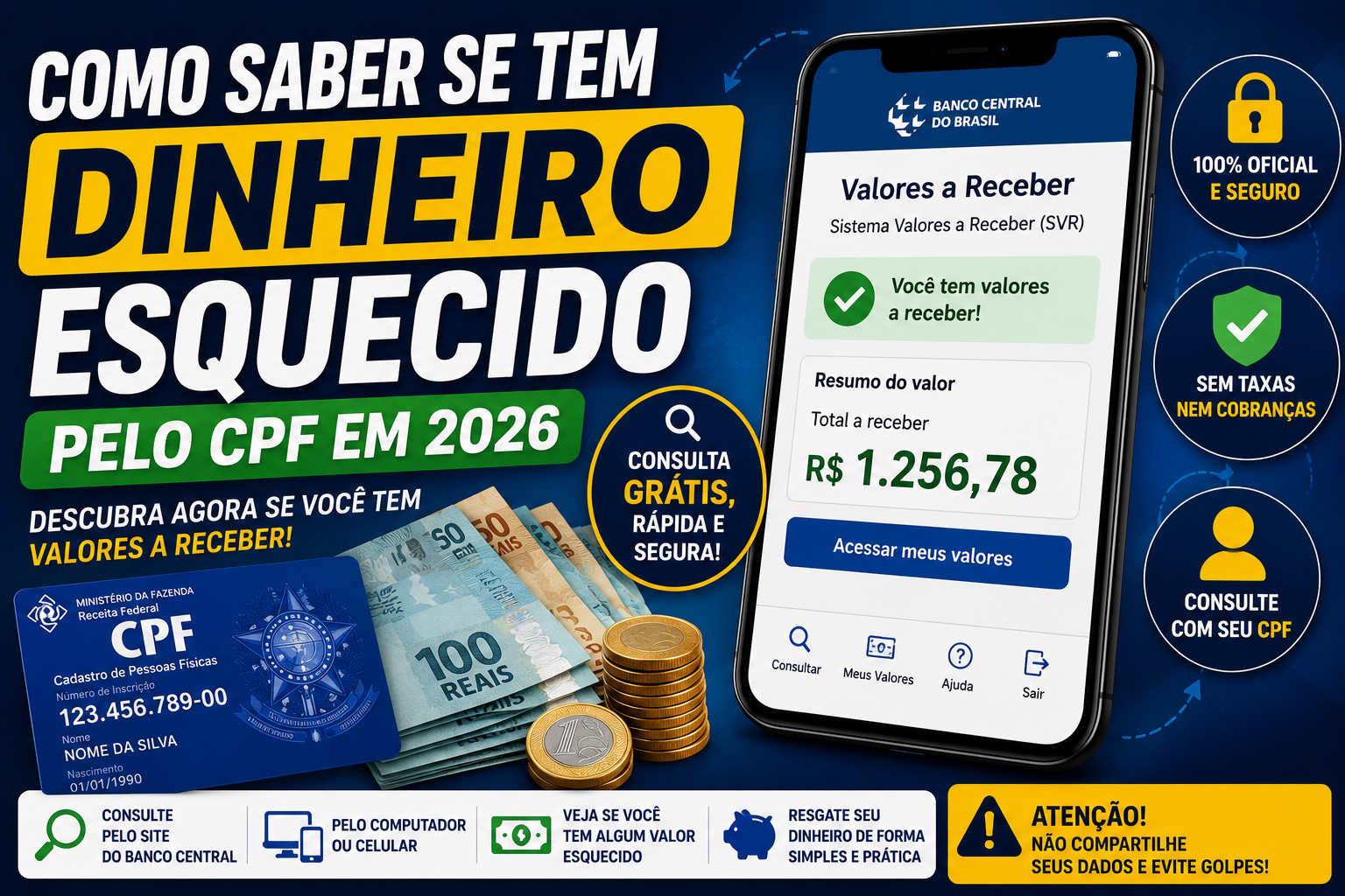Como Saber Se Tenho Dinheiro Esquecido Pelo CPF em 2026: Guia Completo Passo a Passo