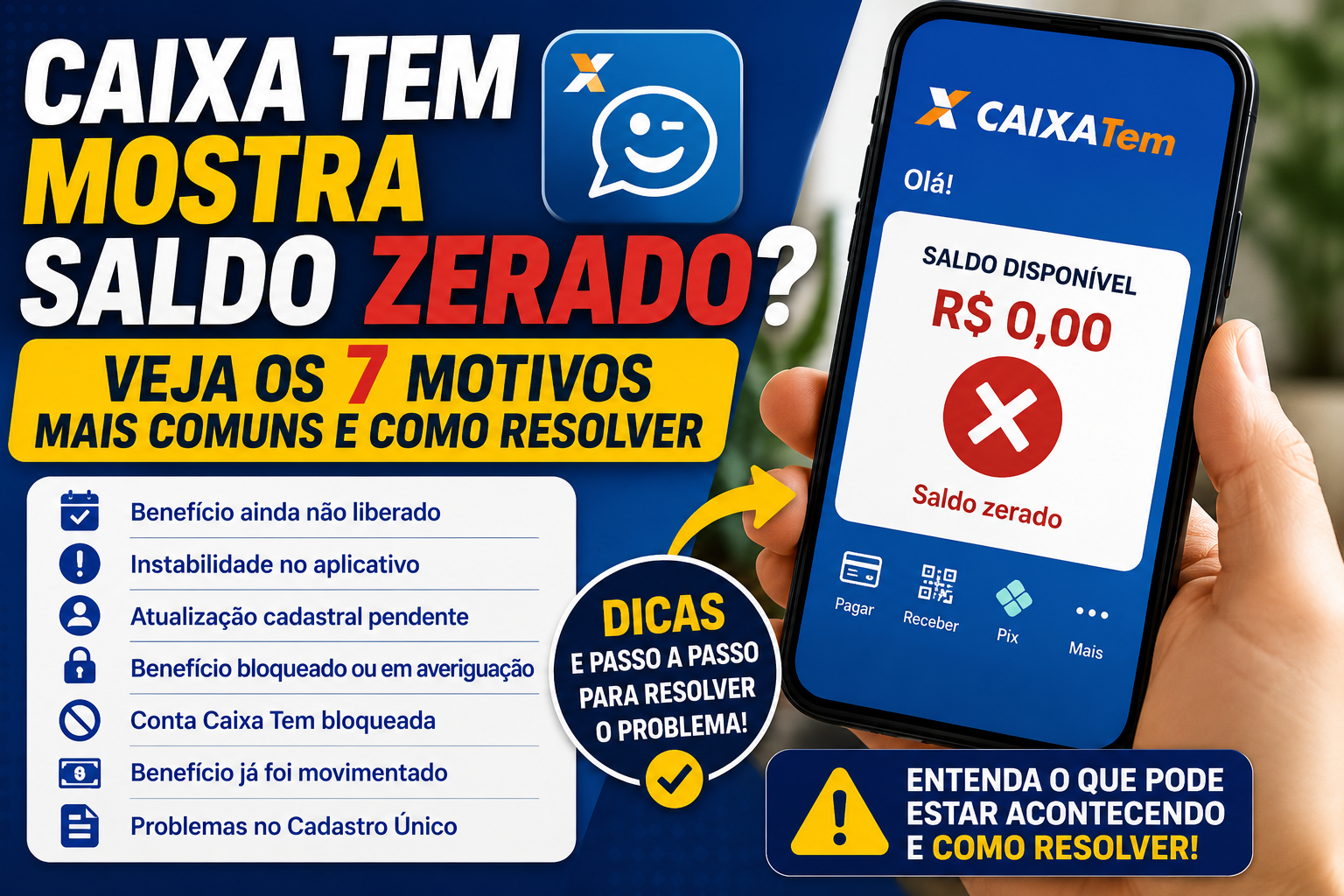 Caixa Tem Mostra Saldo Zerado? Veja os 7 Motivos Mais Comuns e Como Resolver