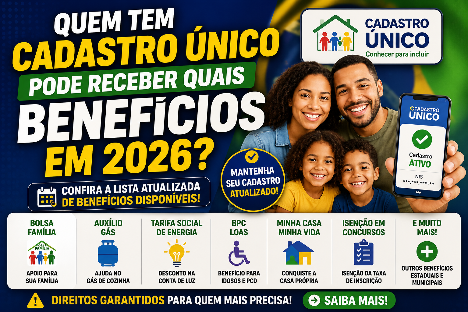 Quem Tem Cadastro Único Pode Receber Quais Benefícios em 2026? Veja a Lista Atualizada