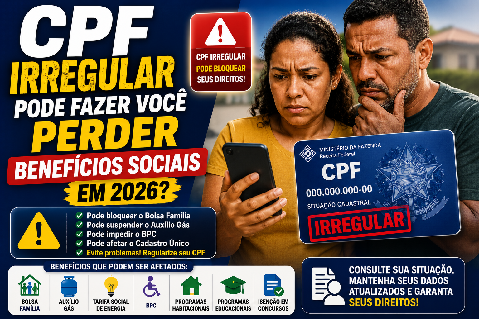 CPF Irregular Pode Fazer Você Perder Benefícios Sociais em 2026? Entenda os Riscos e Como Regularizar