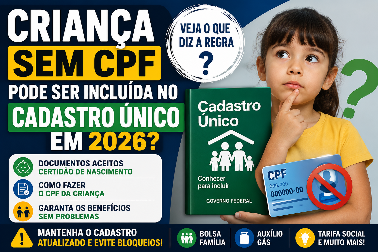 Criança Sem CPF Pode Ser Incluída no Cadastro Único em 2026?