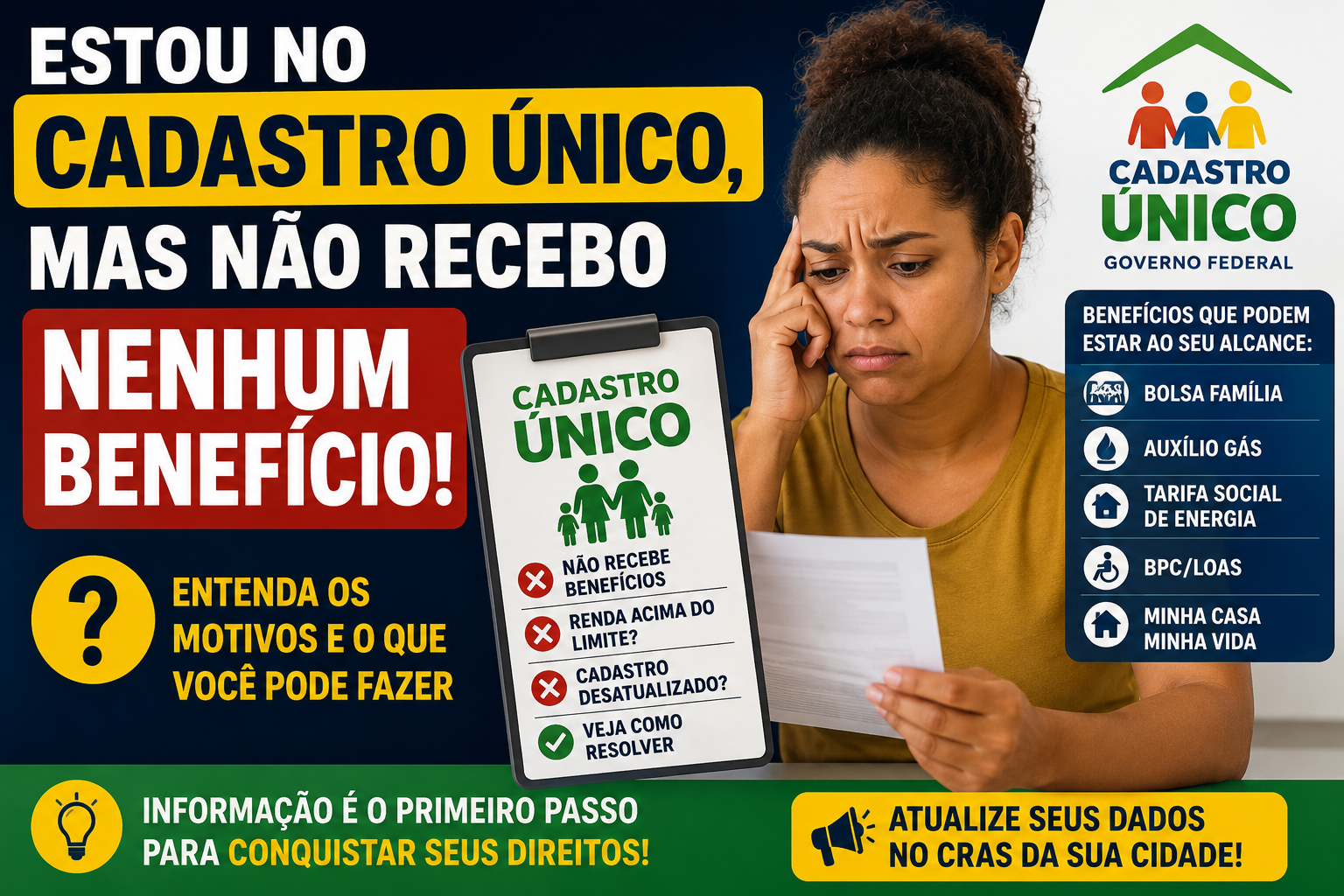 Estou no Cadastro Único, Mas Não Recebo Nenhum Benefício? Entenda os Motivos em 2026