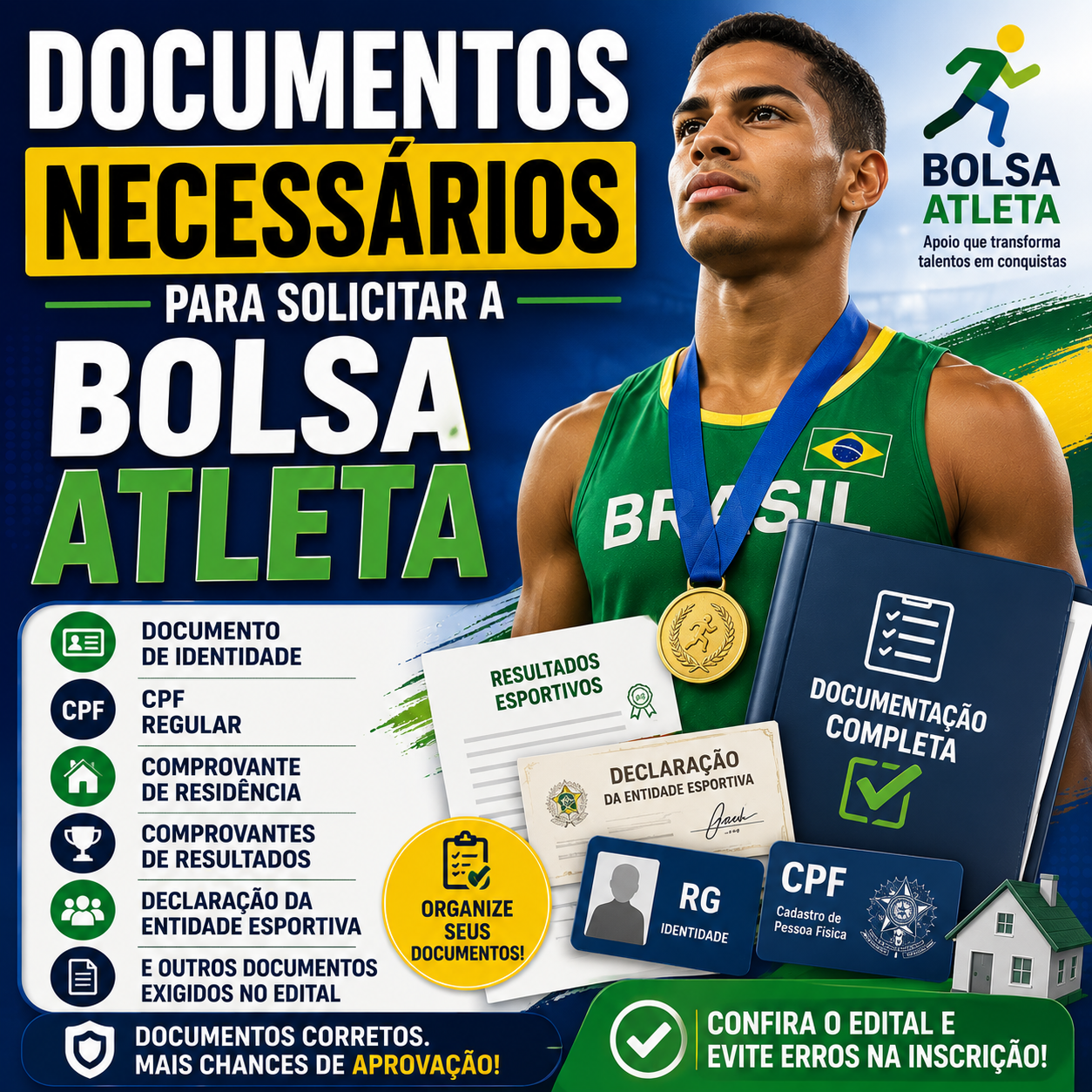 Documentos Necessários para Solicitar a Bolsa Atleta em 2026