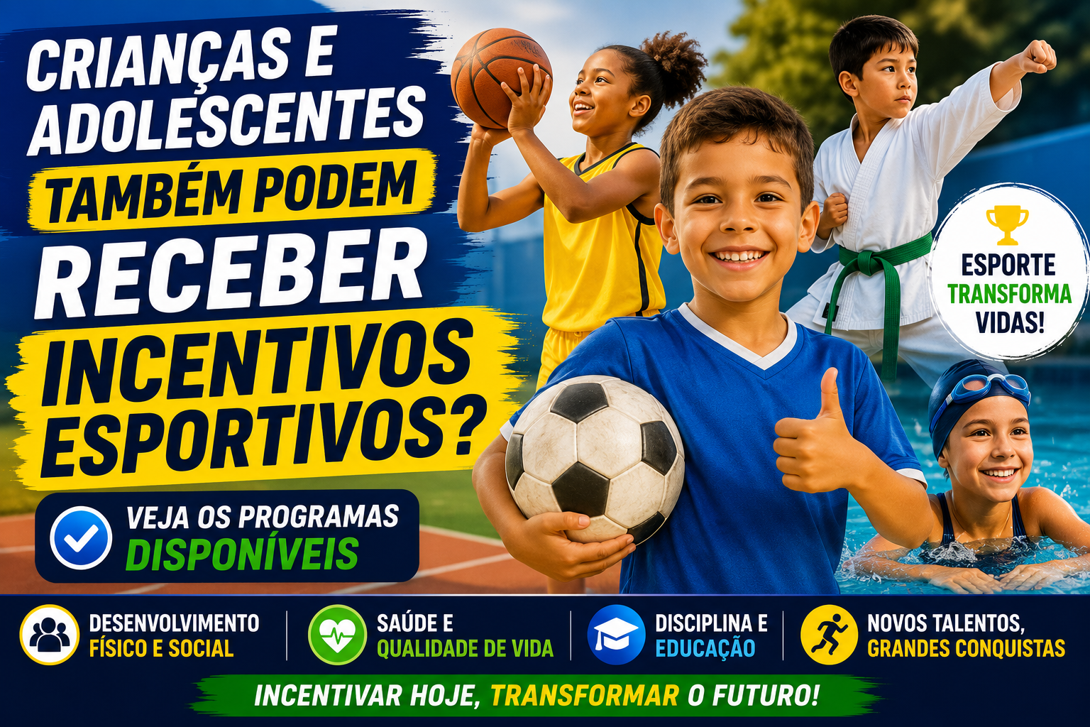 Crianças e Adolescentes Também Podem Receber Incentivos Esportivos? Veja os Programas Disponíveis