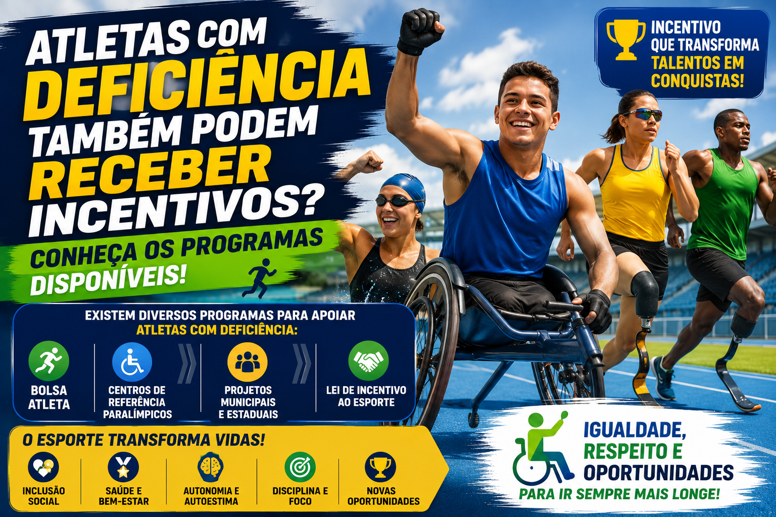 Atletas com Deficiência Também Podem Receber Incentivos? Conheça os Programas Disponíveis