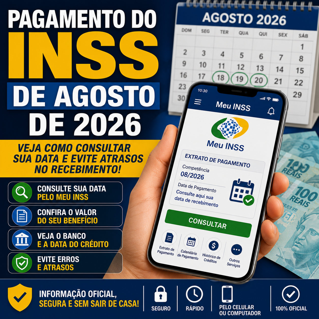 Pagamento do INSS de Agosto de 2026: Veja Como Consultar Sua Data e Evite Atrasos no Recebimento