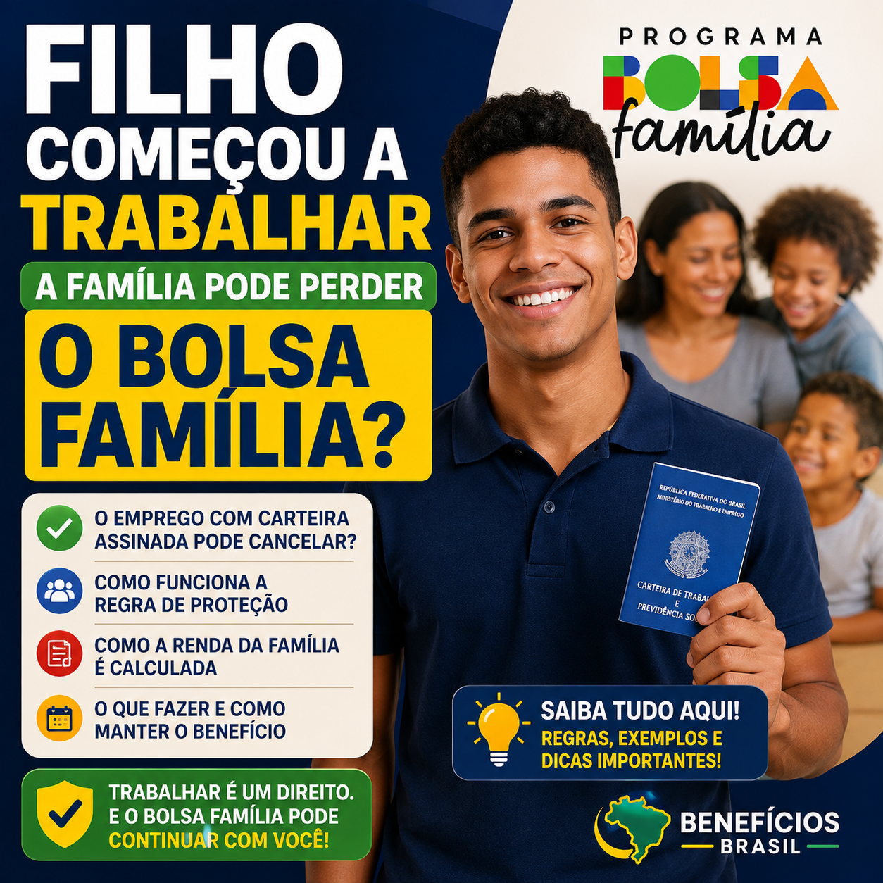Filho Começou a Trabalhar: A Família Pode Perder o Bolsa Família? Entenda as Regras