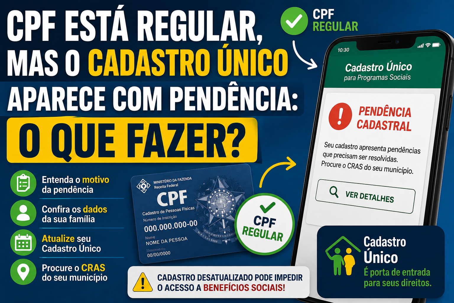 CPF Está Regular, Mas o Cadastro Único Aparece com Pendência: O Que Fazer?
