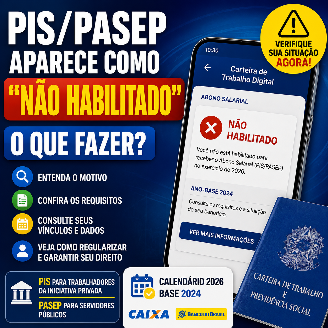 PIS/PASEP Aparece Como “Não Habilitado”: Entenda o Motivo e Veja o Que Fazer em 2026