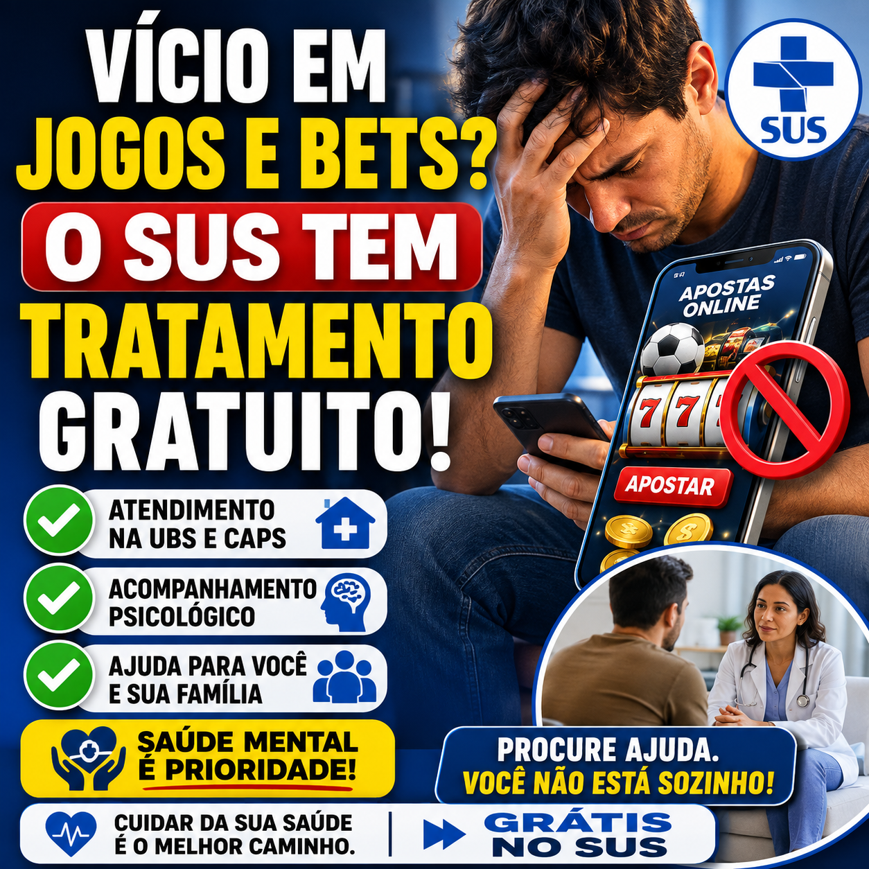 Vício em Jogos e Apostas Online: SUS Oferece Tratamento Gratuito — Veja Como Buscar Ajuda