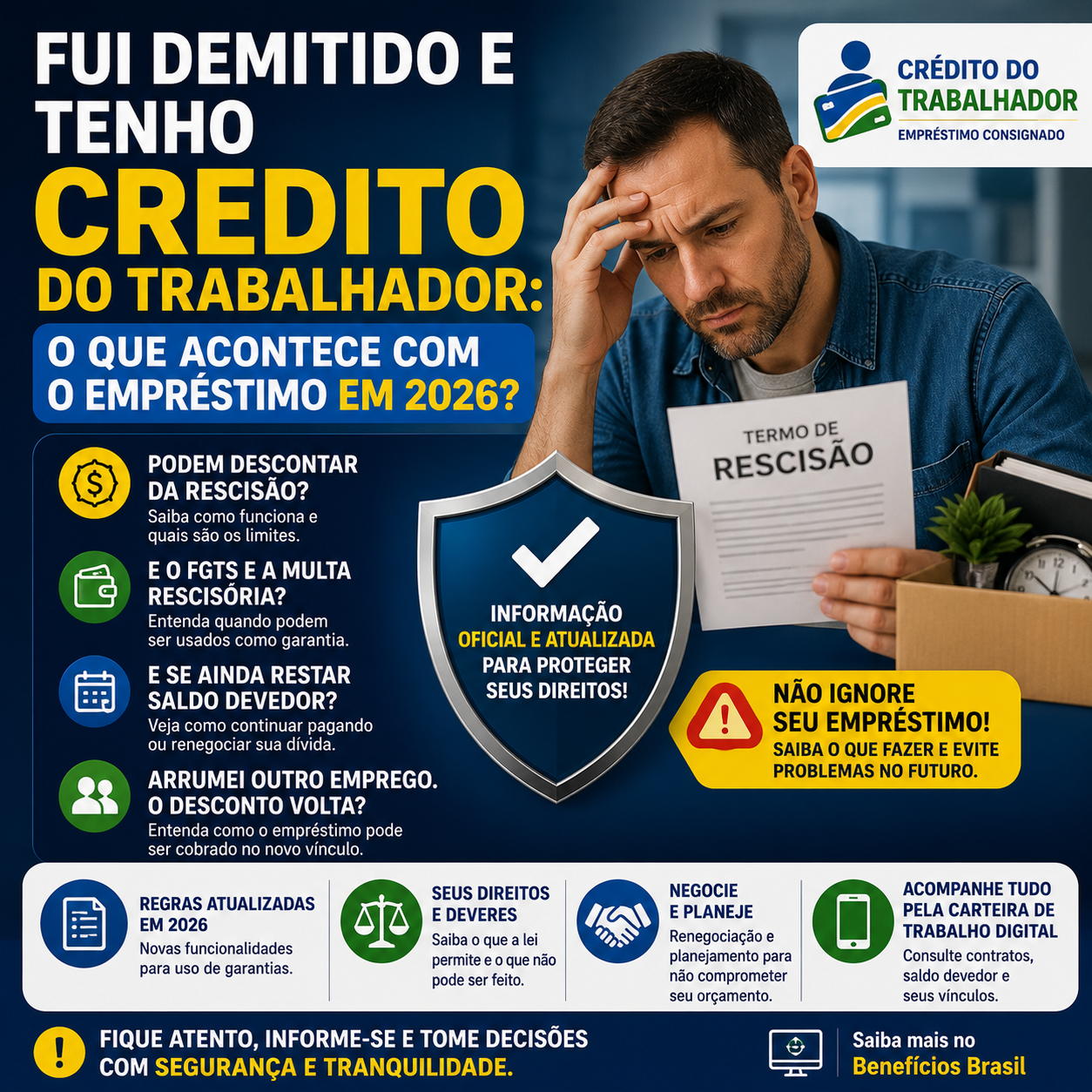 Fui Demitido e Tenho Crédito do Trabalhador: O Que Acontece com o Empréstimo em 2026?