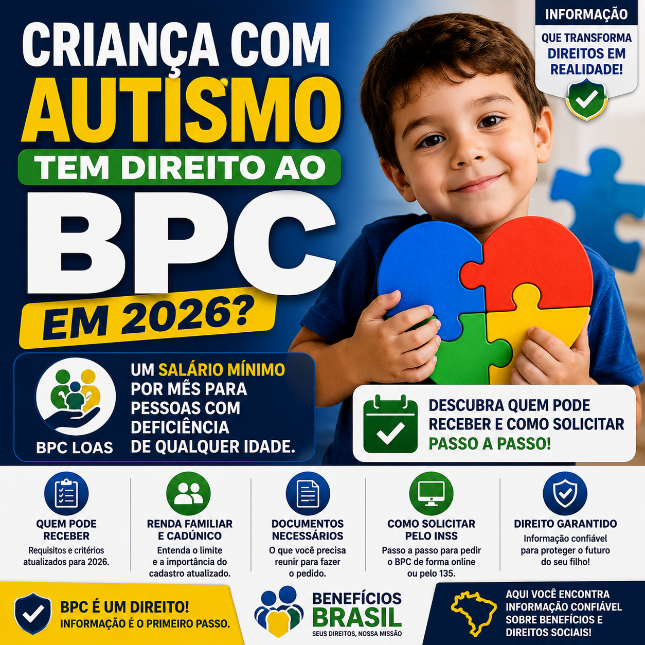 Criança com Autismo Tem Direito ao BPC em 2026? Veja Quem Pode Receber e Como Solicitar