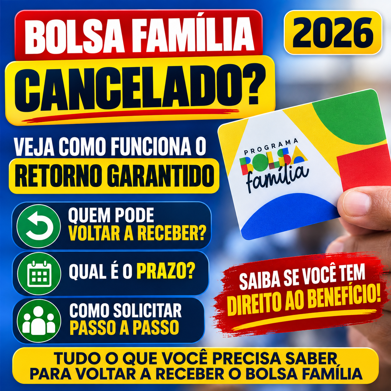 Bolsa Família Cancelado? Veja Como Funciona o Retorno Garantido em 2026 e Quem Pode Voltar a Receber