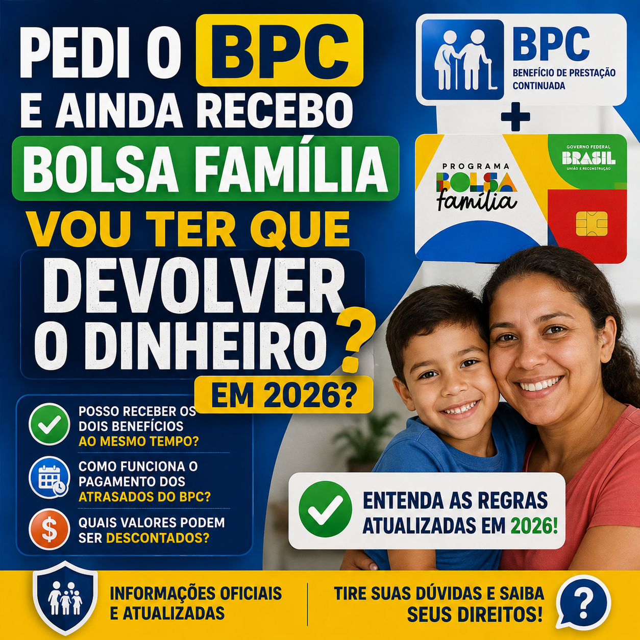 Pedi o BPC e Ainda Recebo Bolsa Família: Vou Ter Que Devolver o Dinheiro em 2026?