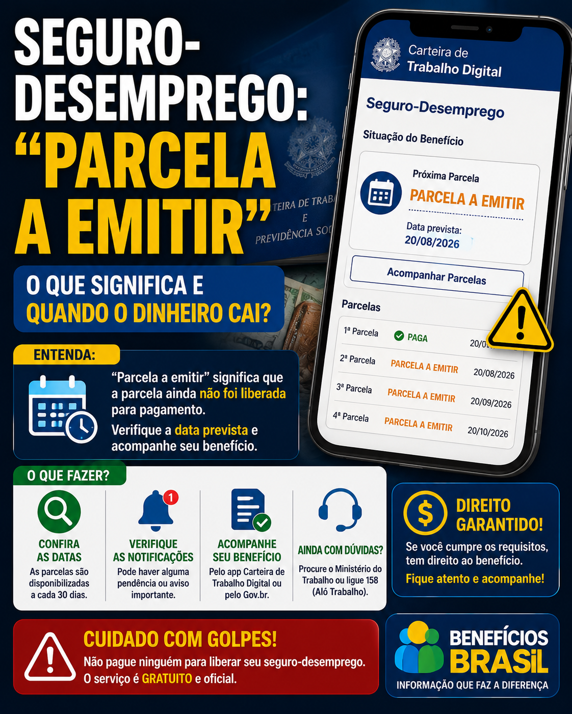 Seguro-Desemprego com “Parcela a Emitir” em 2026: O Que Significa e Quando o Dinheiro Cai?
