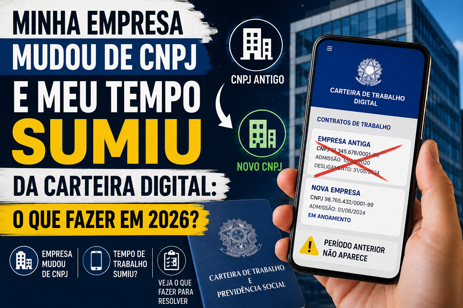 Minha Empresa Mudou de CNPJ e Meu Tempo de Trabalho Sumiu da Carteira Digital: O Que Fazer em 2026?