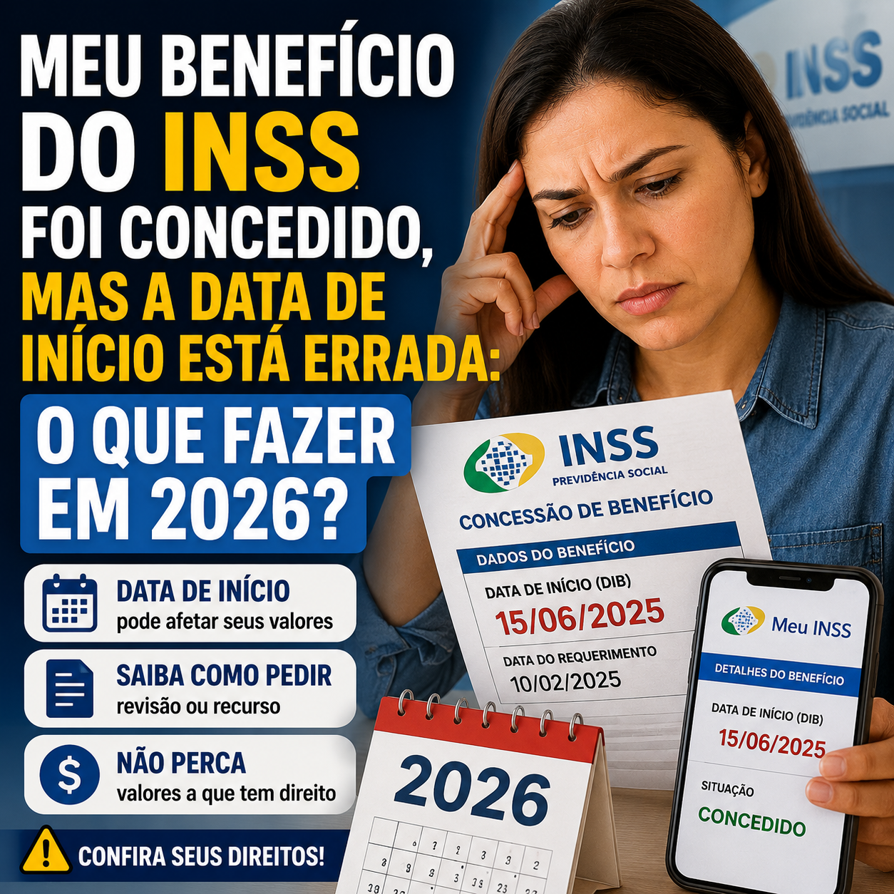Meu Benefício do INSS Foi Concedido, Mas a Data de Início Está Errada: O Que Fazer em 2026?