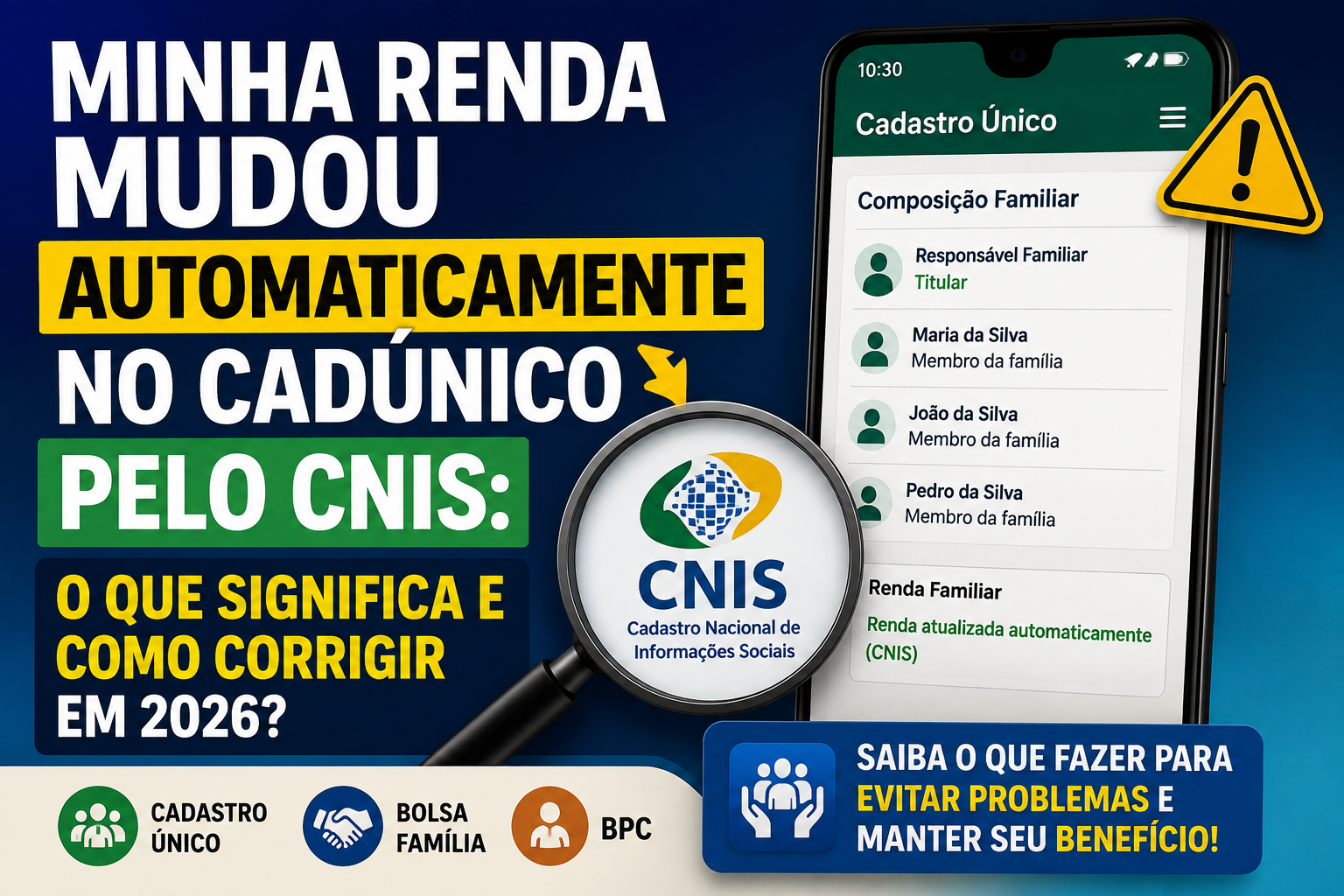 Minha Renda Mudou Automaticamente no CadÚnico Pelo CNIS: O Que Significa e Como Corrigir em 2026?