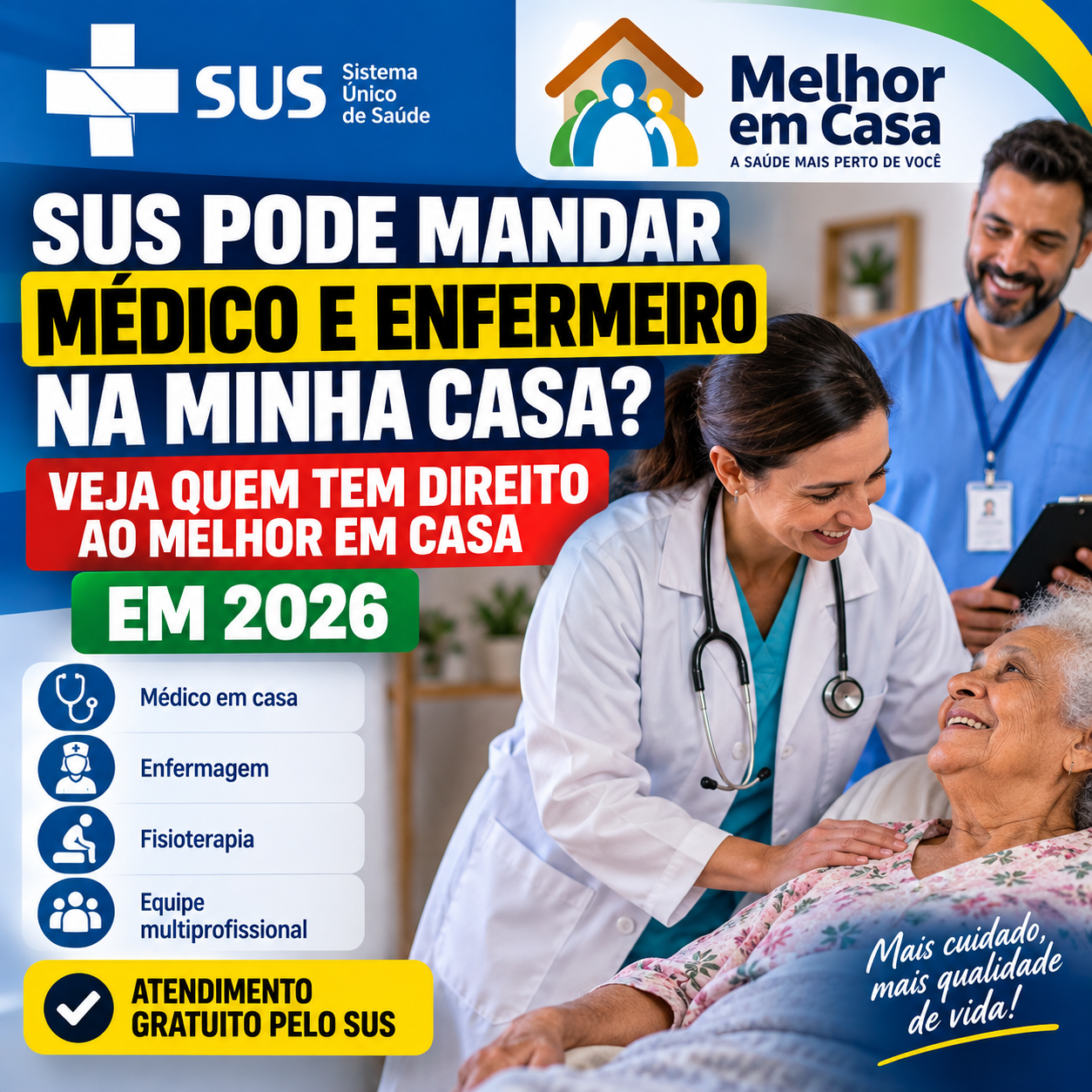 SUS Pode Mandar Médico e Enfermeiro na Minha Casa? Veja Quem Tem Direito ao Melhor em Casa em 2026
